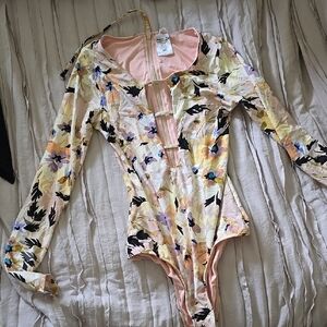 NWOT O'neill Floral Long Sleeve One Piece